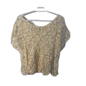 Women's Urban Day Cream Crochet Top Size M/L Swim Coverup